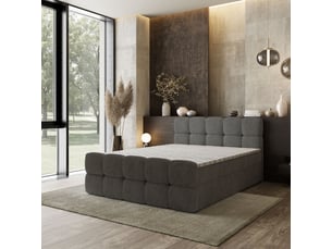 Lit avec rangement 140x200 cm <strong>MASSENO</strong>  <strong></strong> coloris gris