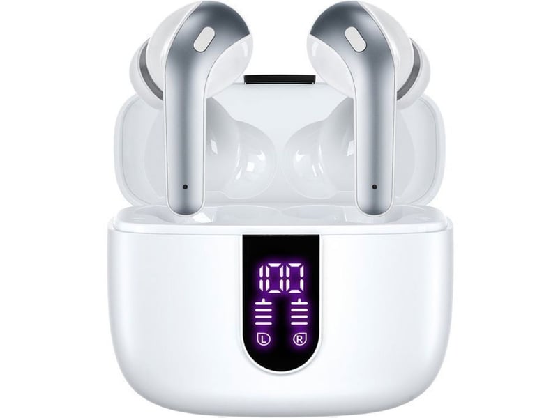  Ecouteurs sans fil tws bluetooth 5.4 ipx5 sport blanc avec micro et boitier  - Conforama A