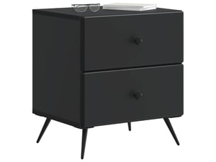 Table de chevet avec tiroir 2 pièces noir 43 x 34,5 x 47,5 cm