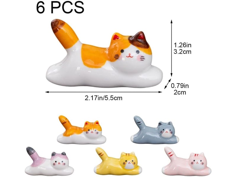  Repose-baguettes chat mignon - 6 pièces porte-cuillère fourchette porte-couteau - porte-baguettes en céramique - outils de cuisine porte-baguettes  - Conforama E