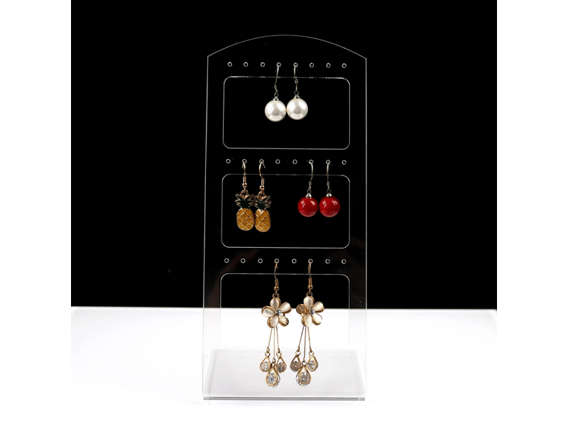  Présentoir en plastique transparent à 24 trous pour boucles d'oreilles, clous d'oreilles, m, plastique, autres pierres précieuses  - Conforama A