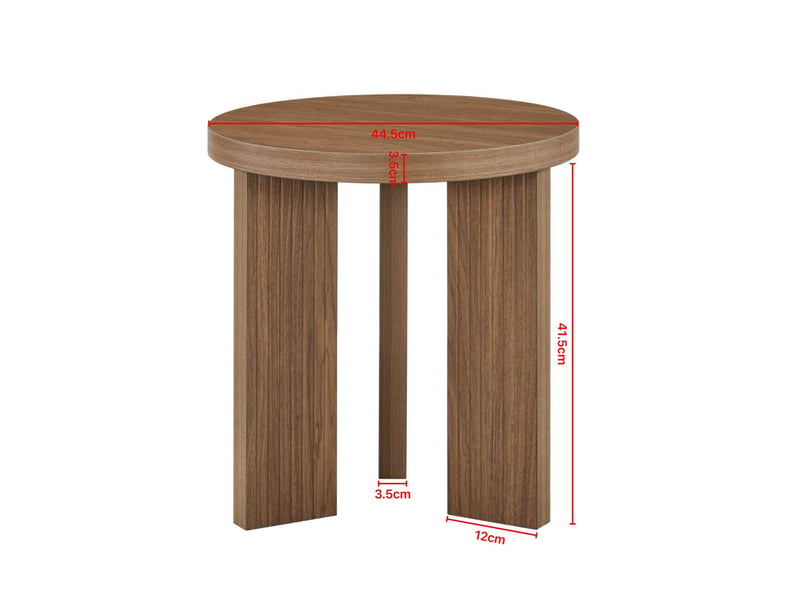 Table basse ronde avec piètement à 3 pieds, effet bois marron noyer, pour salon, chambre ou balcon en mdf 44,5 × 45 cm - Conforama C