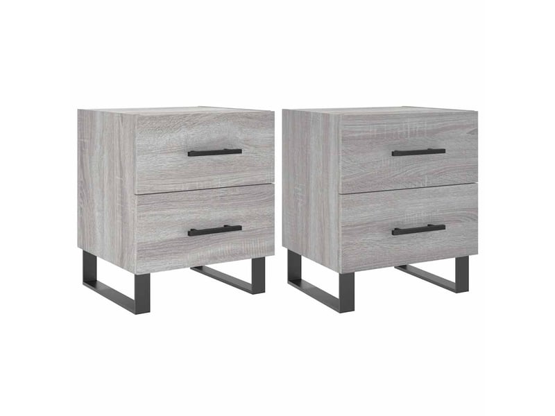  Vidaxl tables de chevet sonoma gris fer meuble rangement 40x35x47cm chambre  - Conforama A