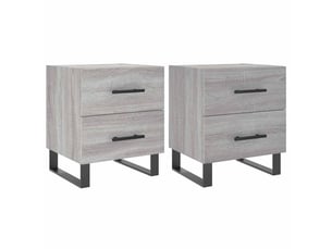 Vidaxl tables de chevet sonoma gris fer meuble rangement 40x35x47cm chambre