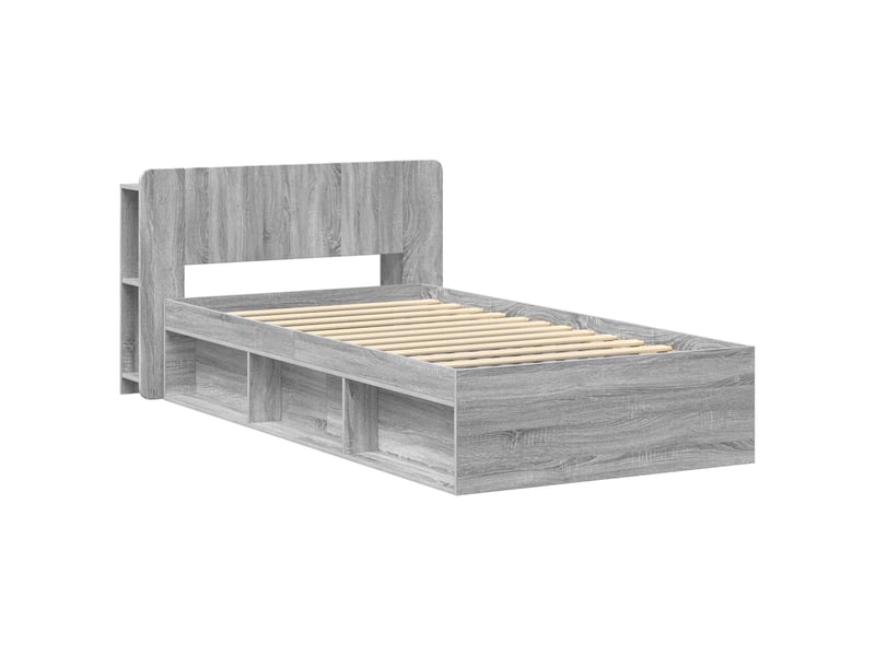 Lit simple- lit adulte -  cadre de lit avec rangement sonoma gris 100 x 200 cm  - Conforama B