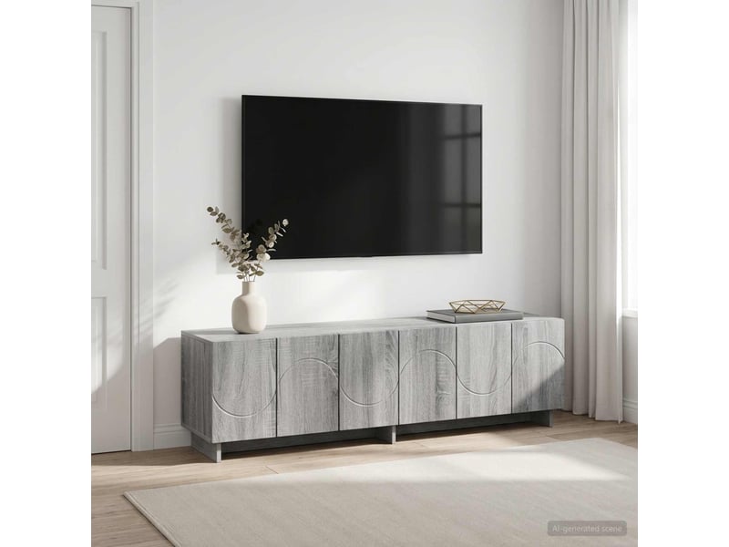 Meuble tv, banc tv 140x34,5x40 cm sonoma gris bois d'ingénierie shl9898 - Conforama B