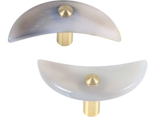 Poignée de meuble en pierre naturelle, poignée d'agate en forme de croissant de lune avec vis, décoration pour la maison