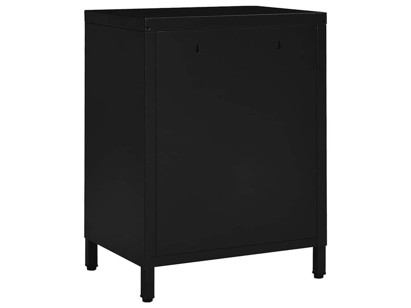  Table de chevet - cabinet de chevet - table de nuit noir 40x30x54,5 cm acier et verre  - Conforama D