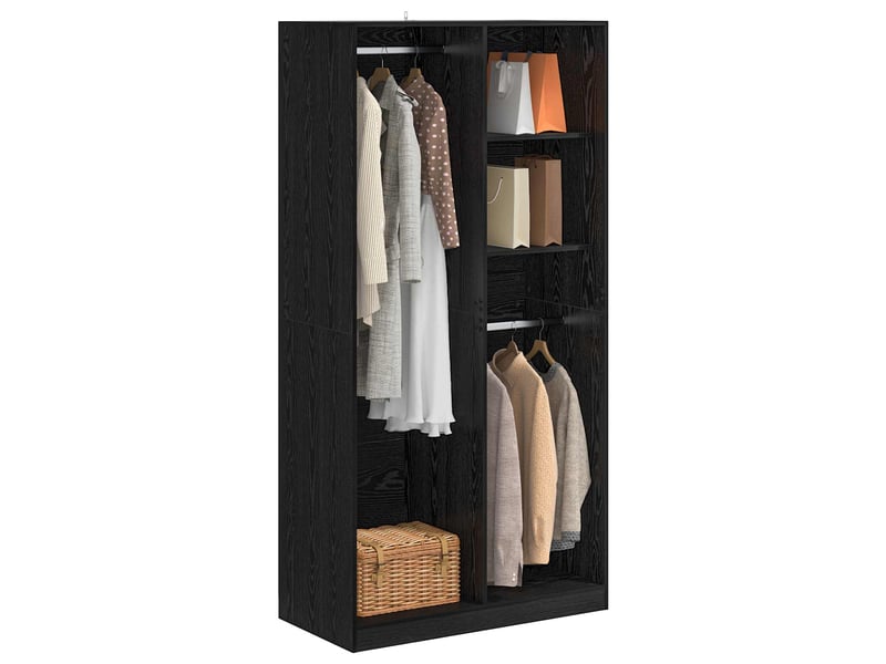  Armoire chambre, armoire de rangement chêne noir 100x50x200 cm bois d'ingénierie shl74799  - Conforama C