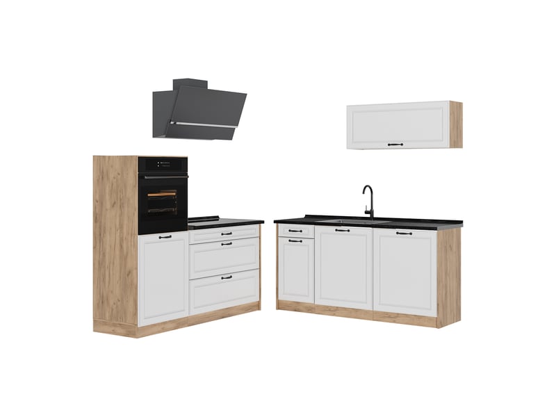 Vicco cuisine, blanc campagnechêne doré, 160cm sans plan de travail - Conforama A