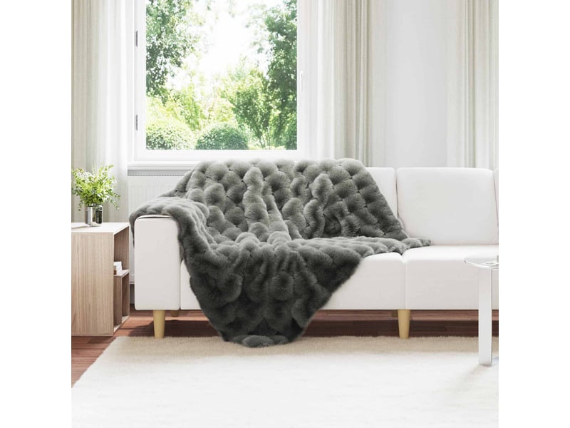  Couverture décorative, couverture antidérapante en fausse de lapin olite 4 pc 8.1 kg shl62  - Conforama B