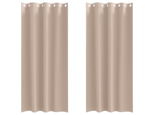 Lot de 2 rideaux occultants, rideaux black-out avec anneaux taupe 260 x 140 cm cf44779