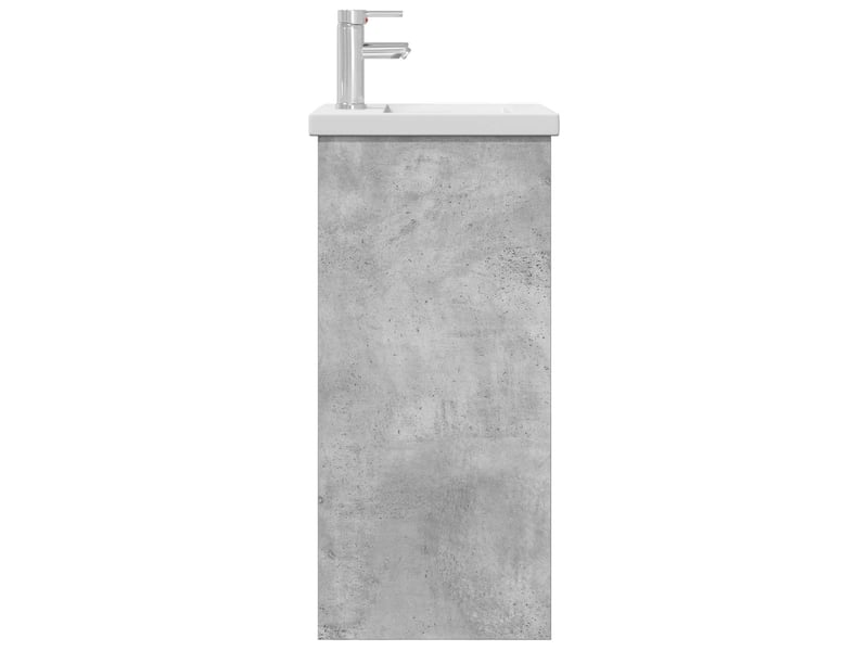Meuble salle de bain avec évier, meuble de rangement gris béton 42x40x84.5 cm shl5230 - Conforama E
