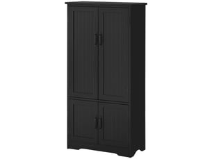 Buffet de cuisine, meuble de cuisine moderne avec de multiples options de rangement, 2 placards, 3 étagères, 60 x 30 x 123 cm, noir