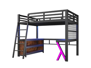 Lit mezzanine 140x200 cm <strong></strong> <strong></strong> coloris noir