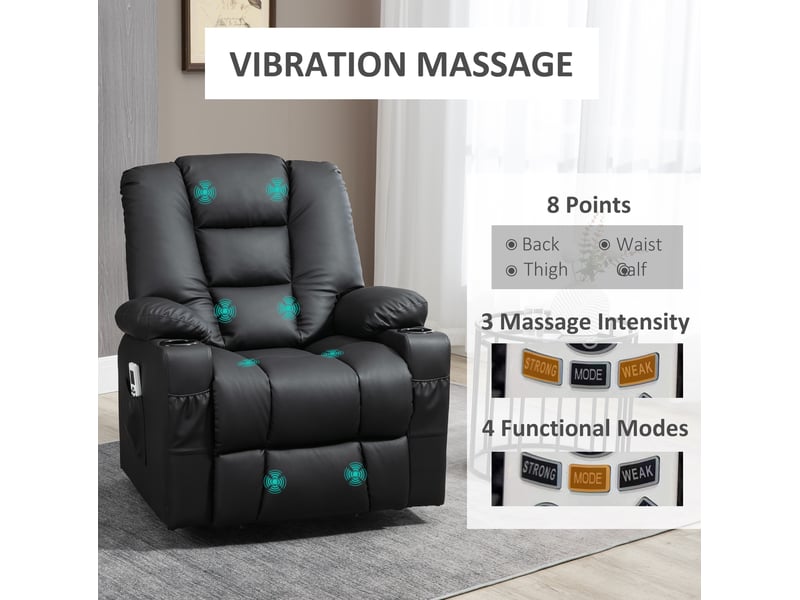  Fauteuil de massage 90x98x102 cm releveur inclinable métal noir  - Conforama E