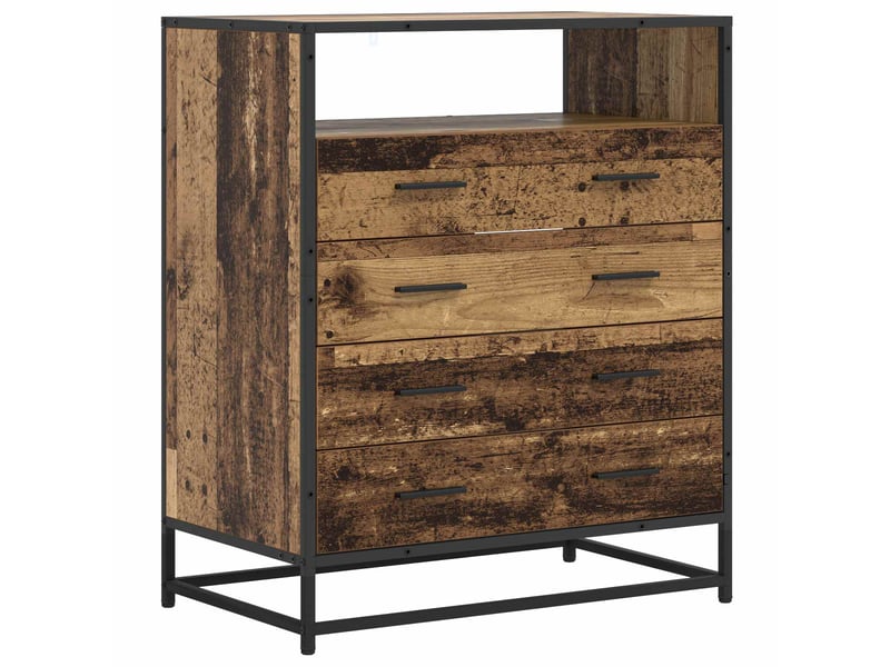  Armoire à tiroirs, commode 4-tiroir bois ancien 70x41x83,5 cm  - Conforama A