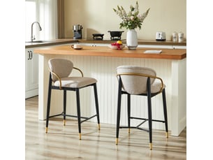 tabouret de bar <strong>OKWISH</strong> - bicolore hauteur d'assise 65.5 cm vendu Par paire
