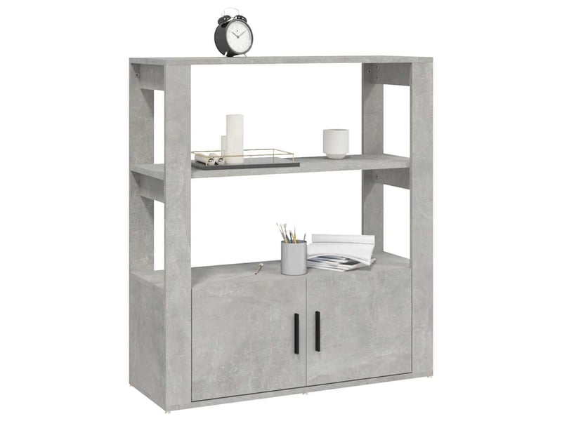  Buffet - bahut - meuble de rangement gris béton 80x30x90 cm bois d'ingénierie  - Conforama D