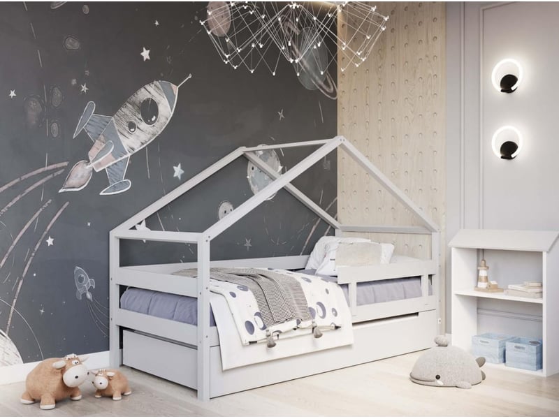  Yappyhytte - lit cabane 200x90 cm - gris clair 4754010388981 - Conforama C