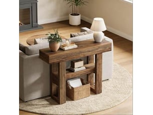 Table basse rectangulaire coloris marron ELVMI  - 30 cmx105 cm
