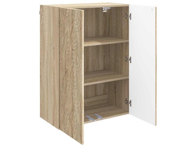  Armoire murale salon 66x34,5x90cm bois d'ingénierie chêne sonoma shl9386  - Conforama C