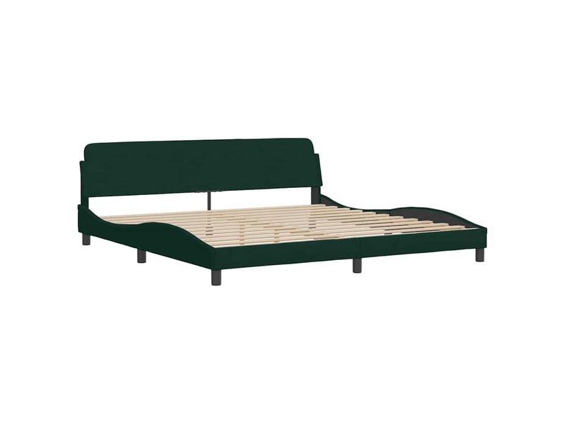 Lit double- lit adulte -  cadre de lit sans matelas vert foncé 200x200 cm velours  - Conforama C