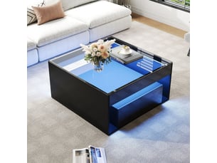 Table basse carré(e) coloris noir <strong>ATELIER CONFORTIEL</strong> <strong></strong> - 70 cmx70 cm