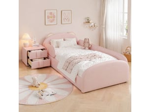 Lit simple 90x200 cm <strong>STILVORA</strong>  <strong></strong> coloris rose