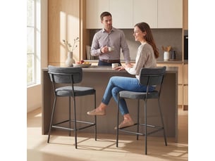tabouret de bar <strong>HAUSS SPOLE</strong> - gris hauteur d'assise 63 cm vendu Par paire