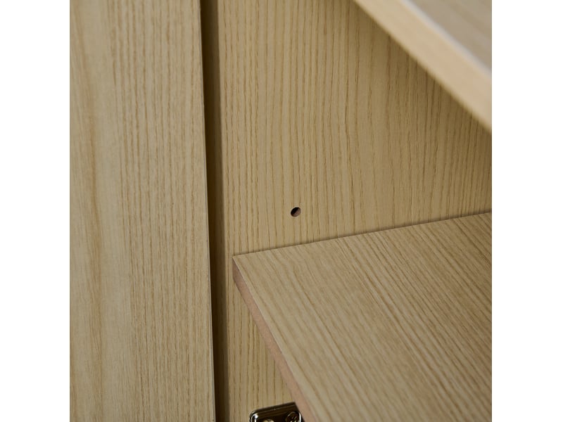 Meubles d'entrée avec banc rembourré, 4 crochets, 4 portes, tiroir et étagères réglables, pour couloir, mdf bois clair - Conforama E