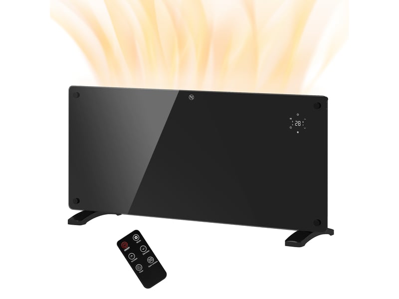 Radiateur électrique au sol ou mural 2000w affichage led, minuterie 24 heures ou hebdomadaire, thermostat, télécommande - Conforama B