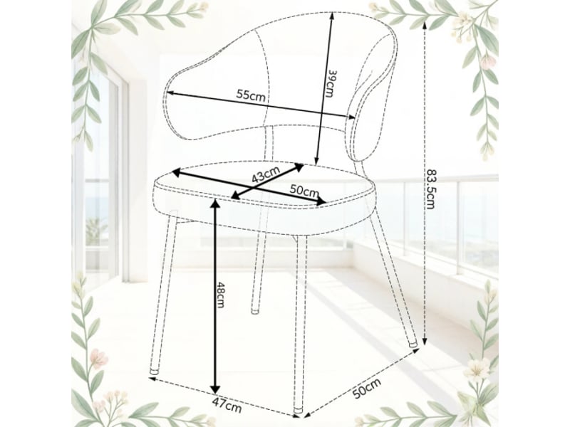  Fauteuils modernes et chaises confortables – salle à manger, salon, dressing, chambre – bureau temporaire (2 chaises)  - Conforama C