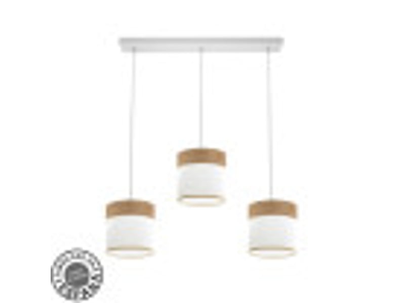  Rampe de plafond fabrilamp cloe blancbois clair 3 x e27 hauteur réglable 35-108 cm 60x16 cm 175493085 - Conforama B