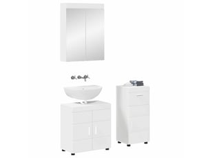 Ensemble de mobilier de salle de bain tulum 3 pièces blanc cf64724