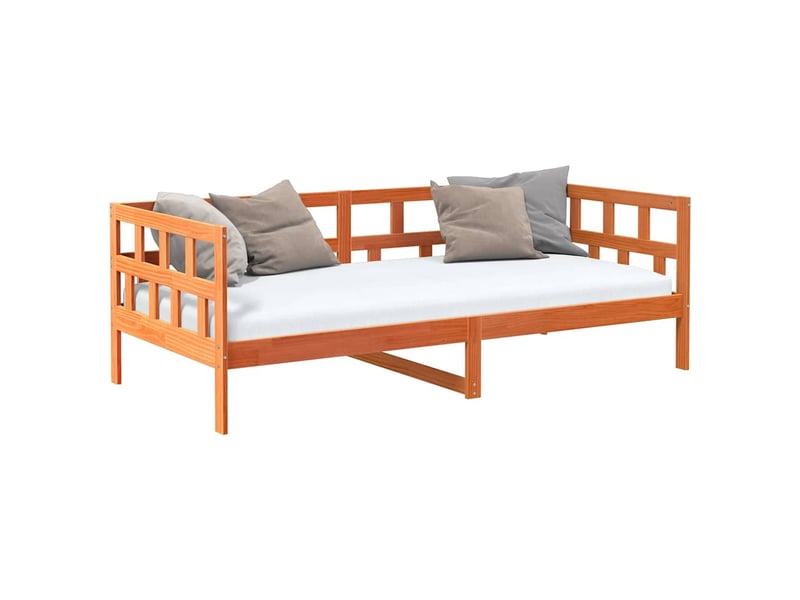  Lit simple- lit adulte -  lit de jour sans matelas  marron 80x200 cm bois pin massif  - Conforama B