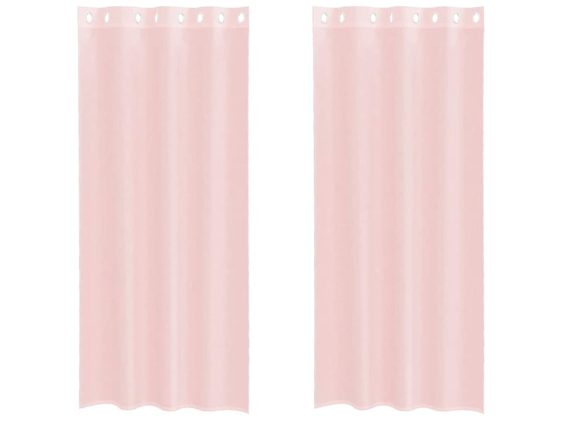  Lot de 2 rideaux en voile, voilages avec œillets rose clair 140x225 cm cf44403  - Conforama A