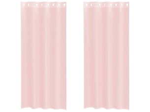 Lot de 2 rideaux en voile, voilages avec œillets rose clair 140x225 cm cf44403