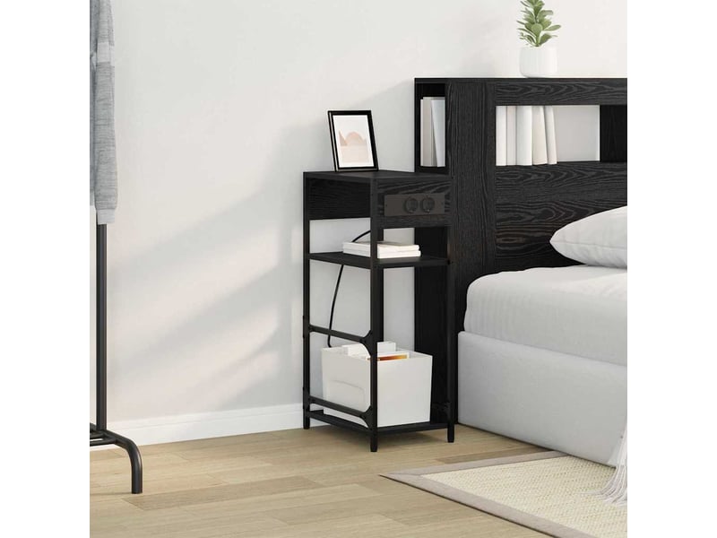 Table de chevet - cabinet de chevet - table de nuit chêne noir 40 x 27 x 76 cm bois d'ingénierie - Conforama C