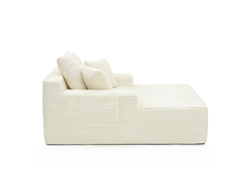  Canapé en velours côtelé, design élégant avec coussins doux et poches de rangement  - Conforama E