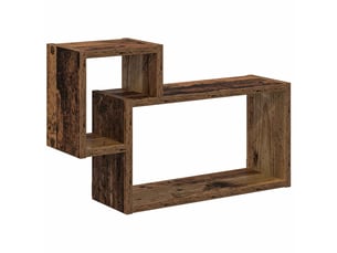 Étagère flottante, étagère suspendue montage mural bois ancien 55 x 15 x 35 cm cf42455