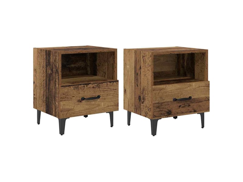  Table de chevet 2 pièces bois ancien 40 x 35 x 47.5 cm  - Conforama A