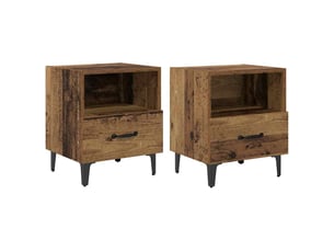 Table de chevet 2 pièces bois ancien 40 x 35 x 47.5 cm