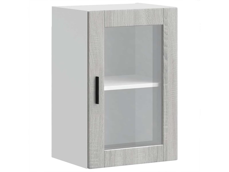 Armoire murale de cuisine avec porte en verre porto sonoma gris shl8447 - Conforama A