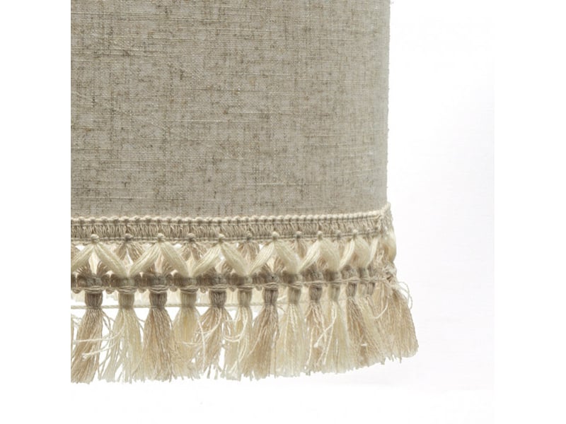  Fabrilamp vera grande lampe à poser blanche et beige, abat-jour en lin rayé à franges, 1 x e27, 62 cm 186471101 - Conforama C