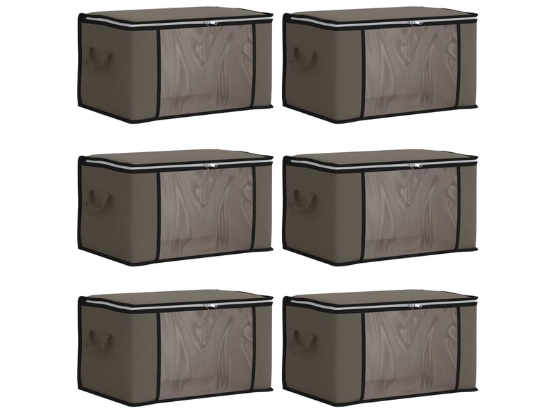 Boîte de rangement avec fenêtre latérale transparente 6 pcs gris shl72515 - Conforama A