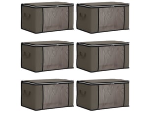 Boîte de rangement avec fenêtre latérale transparente 6 pcs gris shl72515