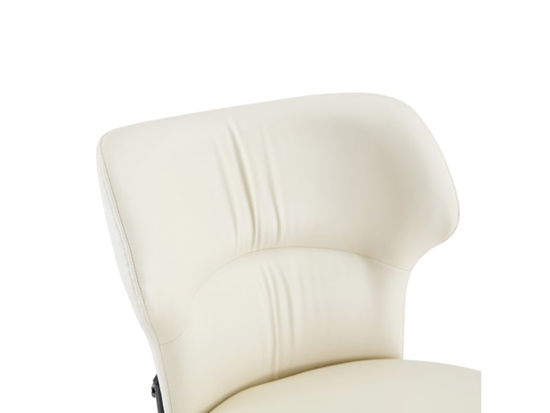  2 chaises de salle à manger en cuir pu, assise rembourrée, cadre métal noir – chaises uniquement  - Conforama E