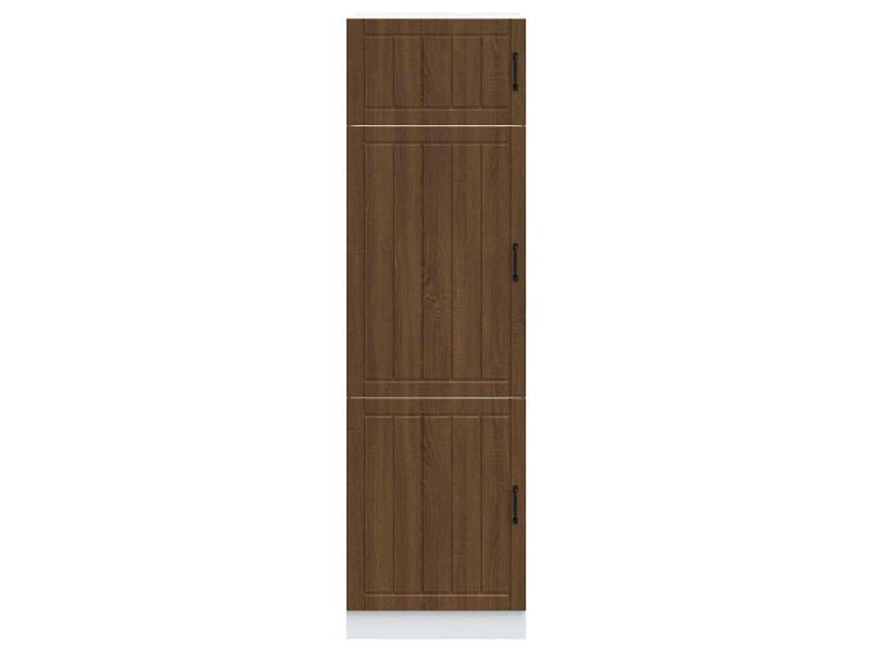 Meuble de rangement, armoire de cuisine lucca chêne marron bois d'ingénierie - Conforama C