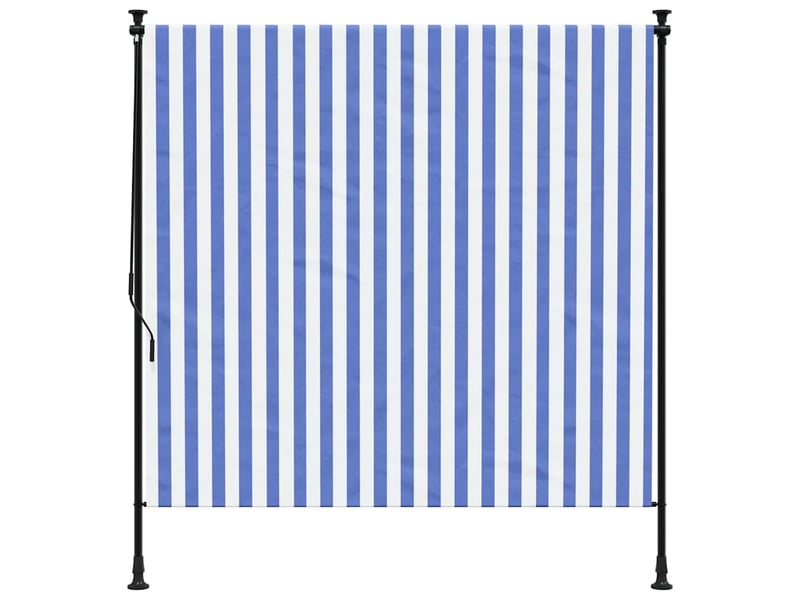  Store enrouleur, store roulant d'extérieur bleu et blanc 150x270 cm tissu acier cf47427  - Conforama C